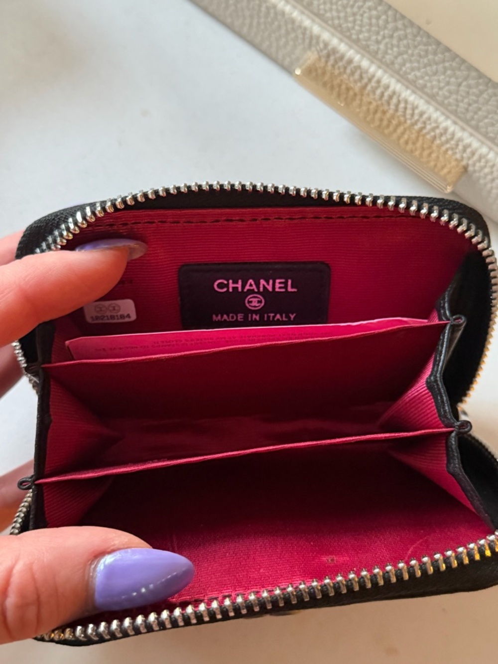 Chanel style Black Quilted Leather Zip Wallet - Picture 6 of 7